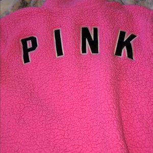 PINK sherpa half zip